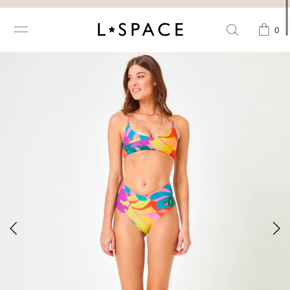 L*Space High Tide Bikini Top and High Waisted Bottom- Copacabana print- NWT